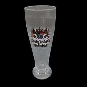 Konig Ludwig Weissbier 0.5L Pilsner Beer Glasses, Germany Faceted Bar Ware